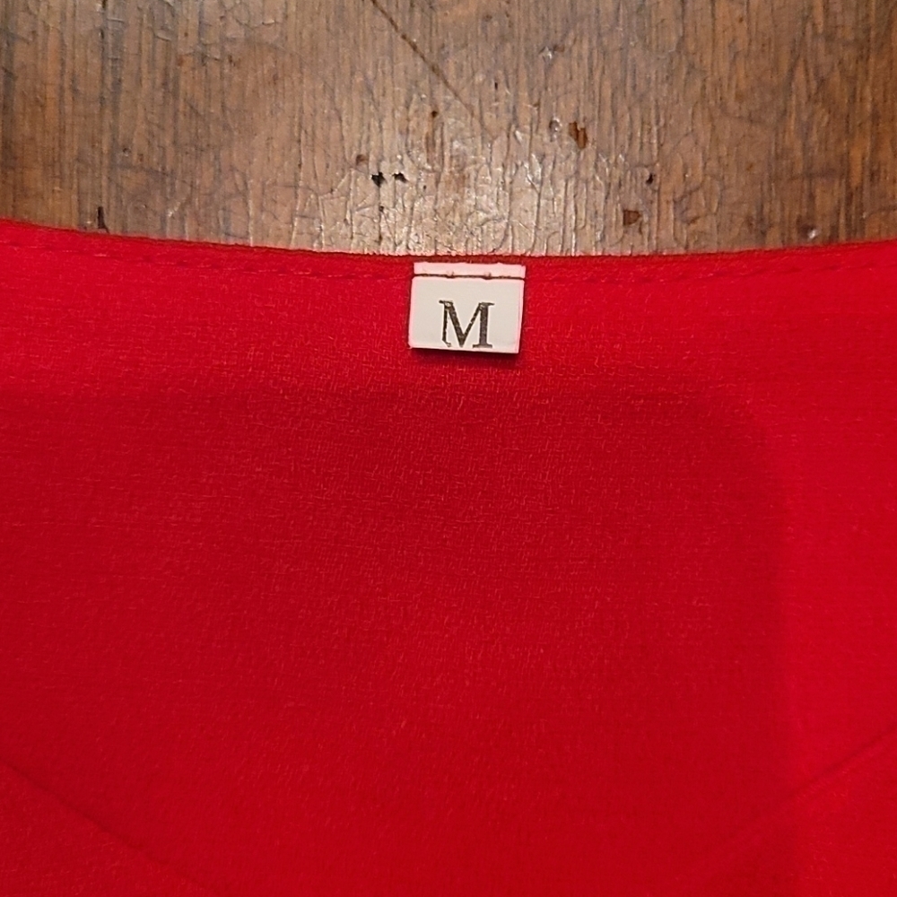 Tomato Red Short Sleeve Tie-Waist Belted Maxi Blouse - Picture 4 of 6